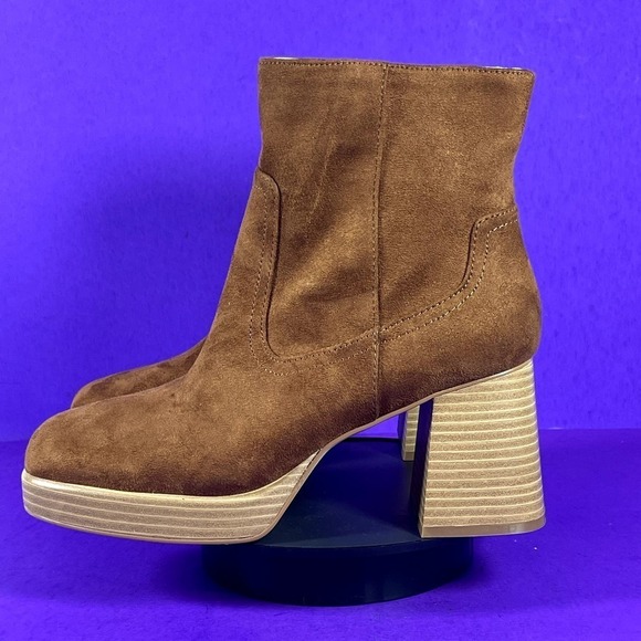 BP. Women's Brown Keyla Platform Bootie Shoe Size 8-NEW - Picture 3 of 7